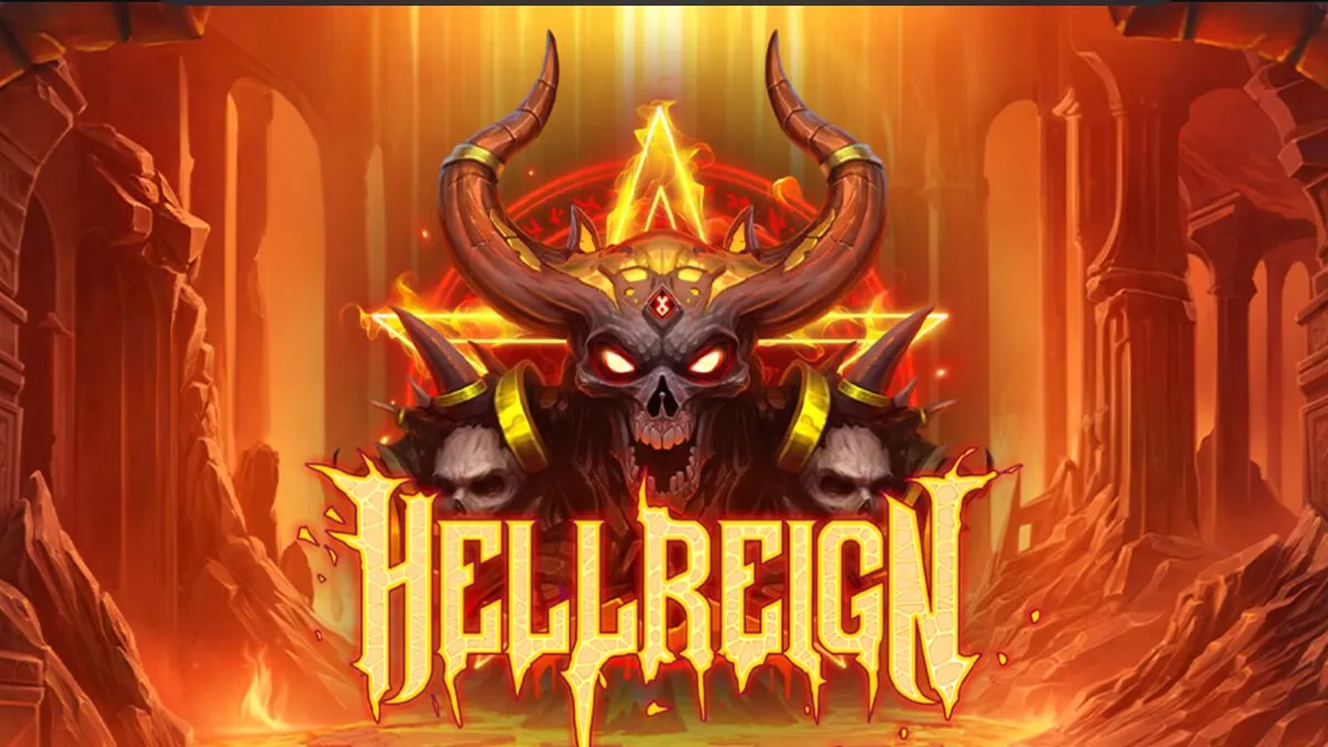 Tampilan visual slot Hellreign Scatter Magnet dengan tema neraka