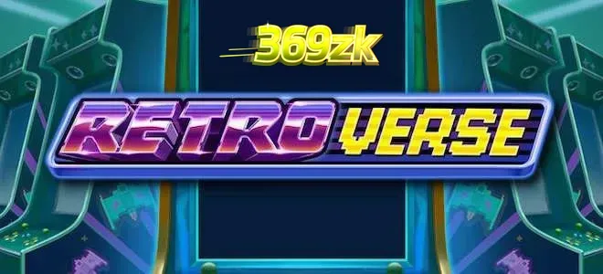 Tampilan visual arcade futuristik dari slot RetroVerse